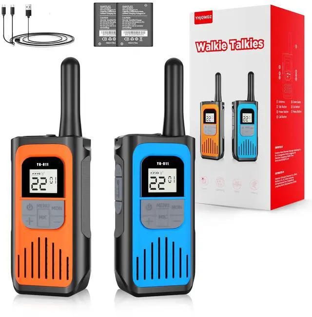 Main image of YHJQWDZ Walkie Talkies for Adults, Rechargeable Walkie Talkies Long Range 22 Channel Two-Way Radios with 1200mAh Li-ion Batteries and USB Charger for Biking,Camping,Hiking,2 Pack