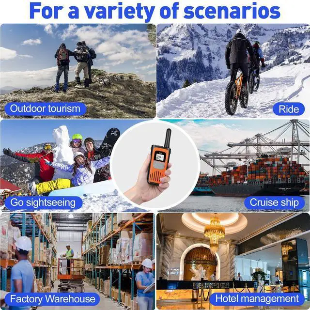 Alt view image 5 of 6 - YHJQWDZ Walkie Talkies for Adults, Rechargeable Walkie Talkies Long Range 22 Channel Two-Way Radios with 1200mAh Li-ion Batteries and USB Charger for Biking,Camping,Hiking,2 Pack