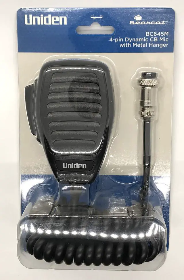 Alt view image 2 of 5 - Uniden BC645M 4 Pin Dynamic CB Mic, with Metal Hanger for Durabilty, Compatible with all Uniden Models PC78 and PC88 Series