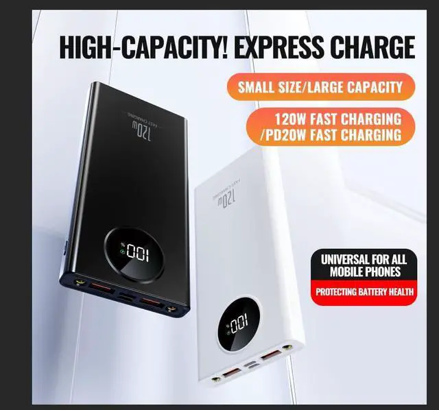 Alt view image 6 of 6 - Portable Charger PowerBank, PD 20W Fast Charging, 20000mAh Power Bank with LCD Display, 3 Outputs USB C Power Bank Fast Charging, for iPhone 17/16/15/14/13 Pro Samsung Google iPad Tablet (White)