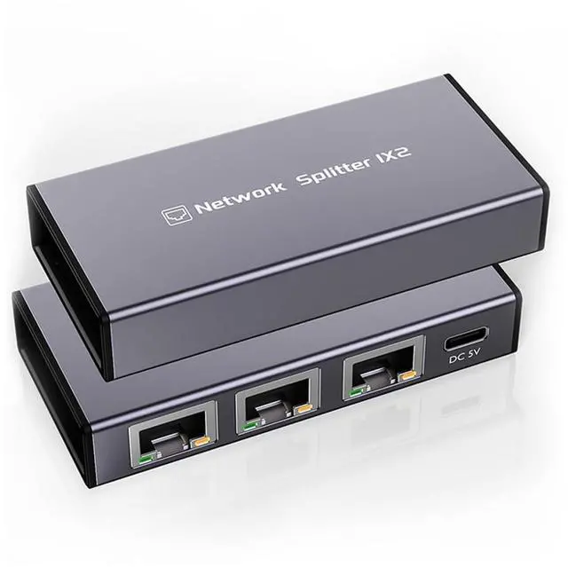 Main image of Ethernet Splitter 1 to 2 1000Mbps Internet Splitter RJ45 LAN Port Adapter for 3 Computer Gigabit High Speed for Cat 5/5e/6/7/8 Cable, 2 Devices Networked Simultaneously