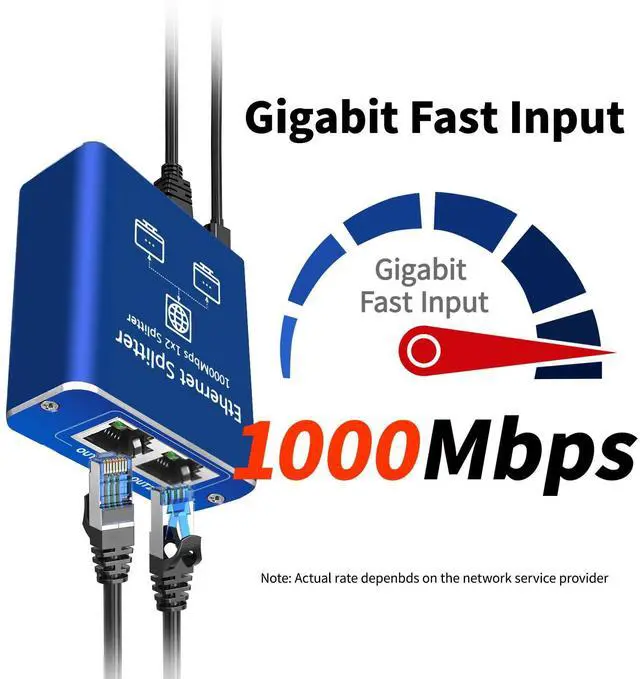 Alt view image 2 of 7 - STEAMEMO Gigabit Ethernet Splitter 1 to 2, Network Ethernet Splitter, LAN Splitter with USB Power Cable, RJ45 Splitter 1000Mbps High Speed for Cat5/5e/6/7/8 Cable [2 Devices Networked Simultaneously]
