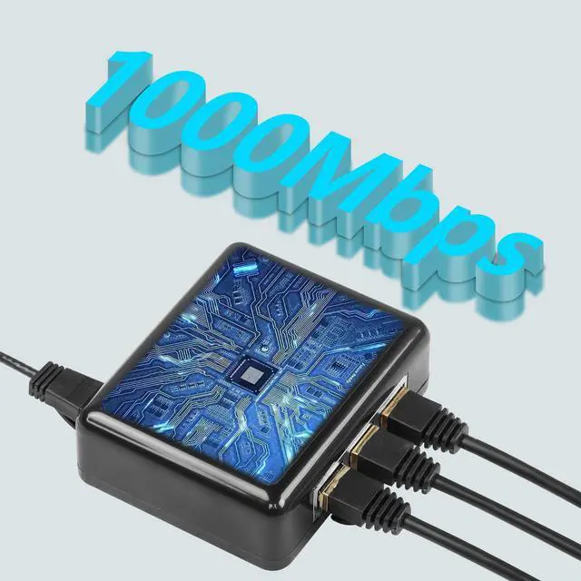 Alt view image 2 of 7 - CERRXIAN Ethernet Splitter 1 to 3 Out,1000Mbps High Speed RJ45 Splitter with USB Power Cable, Ethernet Splitter 1 to 3, [3 Devices Simultaneously Networking] LAN Splitter for Cat 5/5e/6/7/8 Cable