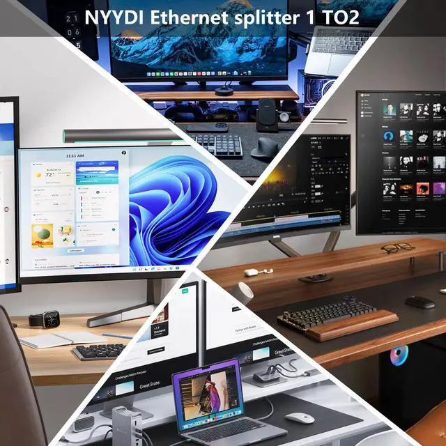 Alt view image 6 of 7 - CERRXIAN Ethernet Splitter 1 to 3 Out,1000Mbps High Speed RJ45 Splitter with USB Power Cable, Ethernet Splitter 1 to 3, [3 Devices Simultaneously Networking] LAN Splitter for Cat 5/5e/6/7/8 Cable