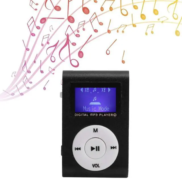 Alt view image 2 of 7 - 32GB MP3 Player, Portable Digital Music Player with Headphones and USB Cable, Sports Mini MP3 LCD Mini Screen Music Media Player with Back Clip(Black)