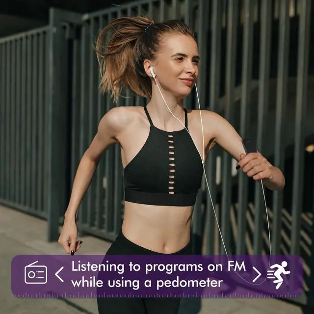 Alt view image 4 of 7 - 64GB MP3 Player with Bluetooth 5.3 Portable Music Player for Kids HiFi Sound Shuffle Single Loop Folder Loop Built-in Speaker Voice Recorder FM Radio Pedometer Supports Up to 128GB TF Card