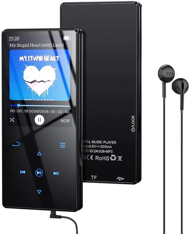 Main image of Yottix 64GB MP3 Player with Boosted Bluetooth (no Wi-Fi), Music Player Features HD Speaker, 2.4" Screen, Touch Buttons, Expandable SD Card Slot, Supports FM Radio, Voice Recorder, E-Book, and More