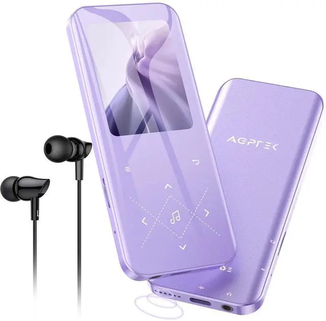 Main image of 32GB MP3 Player with Bluetooth 5.3, AGPTEK A09X 2.4" Screen Portable Music Player with Speaker Lossless Sound with FM Radio, Voice Recorder, Supports up to 128GB, Purple