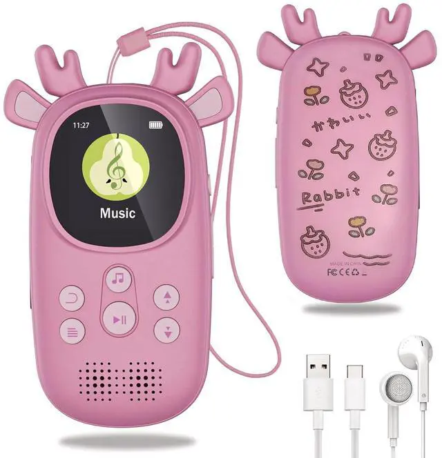 Main image of 32GB MP3 Players for Kids, Cute Reindeer Portable Music Bluetooth Kid MP3 Player, Child MP3 Player with Bluetooth 5.3,Speaker, FM Radio, Alarm Clock, Voice Recorder, Stopwatch (Support up to 128GB)