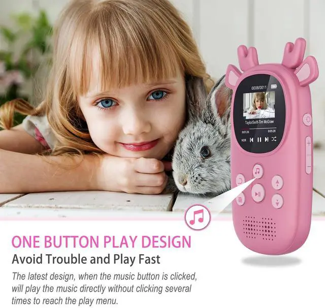 Alt view image 5 of 7 - 32GB MP3 Players for Kids, Cute Reindeer Portable Music Bluetooth Kid MP3 Player, Child MP3 Player with Bluetooth 5.3,Speaker, FM Radio, Alarm Clock, Voice Recorder, Stopwatch (Support up to 128GB)