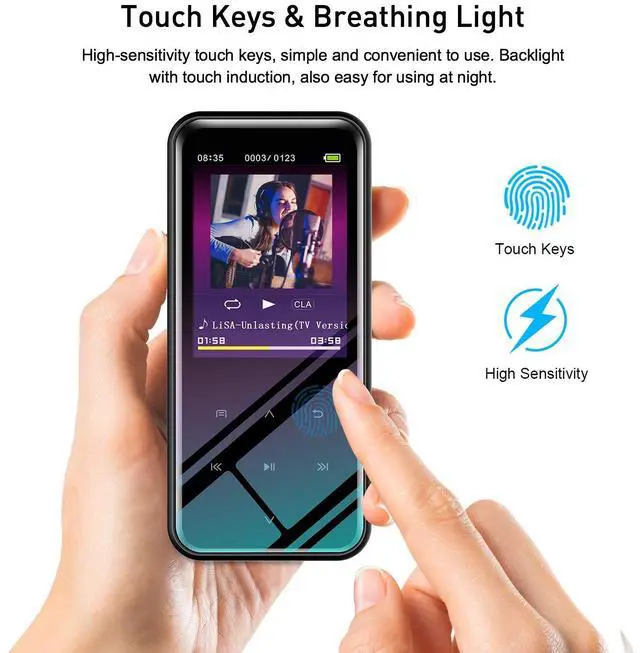 Alt view image 3 of 7 - MP3 Player 136GB with Bluetooth 5.2 Portable Music Player with 2.4" Large Screen Headphones Built-in Speaker Support FM Radio Voice Recorder E-Book