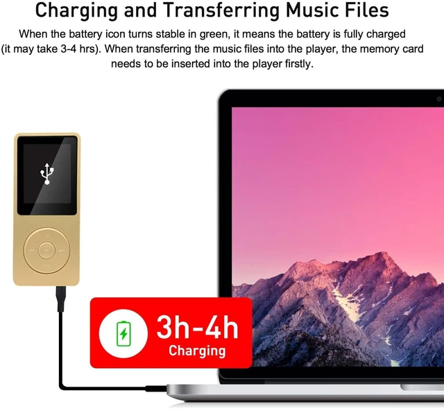 Alt view image 6 of 7 - MP3 Player 32GB with Speaker Earphone Portable Mini Golden Music Player Support Voice Recorder E-Book 1.8 inch HD Screen Support up to 128GB