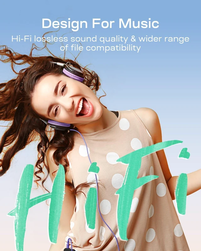 Alt view image 4 of 6 - MP3 Player with Bluetooth, 64GB, HiFi, TF Card Included, White | FM Radio, Independent Volume Control, Earphones Included