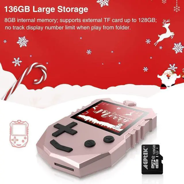 Alt view image 4 of 7 - AGPTEK MP3 Player for Kids, Portable 8GB Music Player with Built-in Speaker, FM Radio, Voice Recorder, Expandable Up to 128GB, Rose Gold,K1