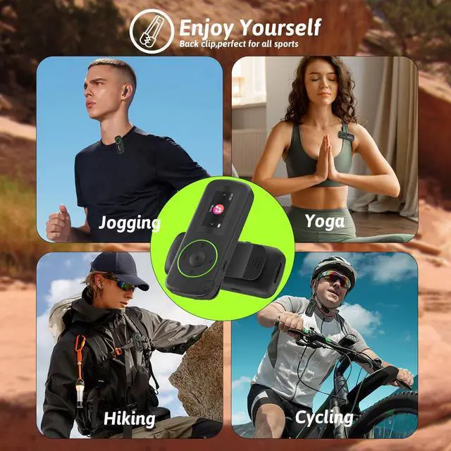 Alt view image 4 of 6 - wiwoo 64GB Sport Clip on MP3 Player with Bluetooth- Superlight Music Player with Clip and Earphones, MicroSD Support, A-B Repeat, Shuffle Playback for Running, Cycling, Hiking, Climbing and Yoga