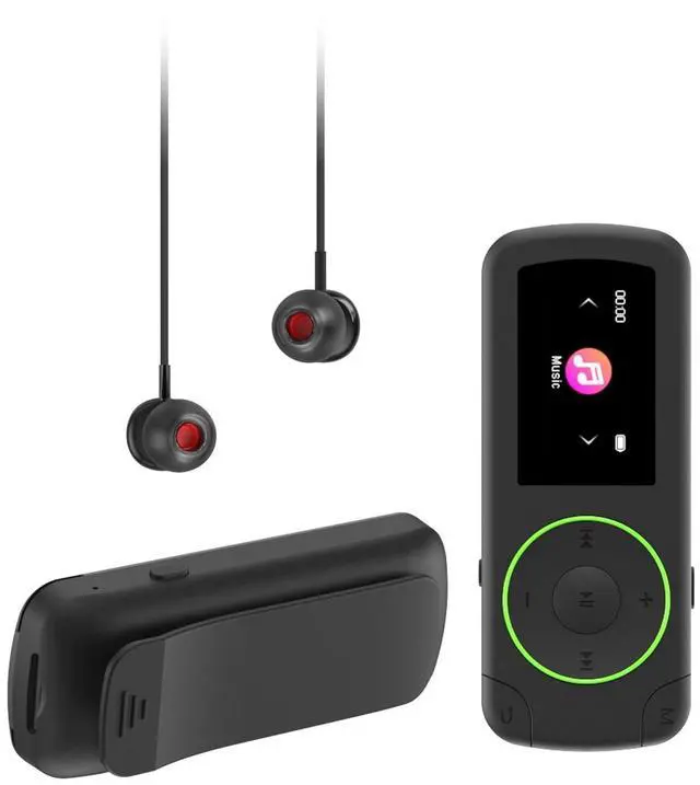 Main image of wiwoo 64GB Sport Clip on MP3 Player with Bluetooth- Superlight Music Player with Clip and Earphones, MicroSD Support, A-B Repeat, Shuffle Playback for Running, Cycling, Hiking, Climbing and Yoga