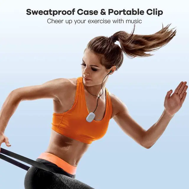 Alt view image 6 of 7 - AGPTEK G02 8GB Clip MP3 Player with FM Shuffle, Portable Music Player with Sweatproof Silicone Case for Sports, Blue