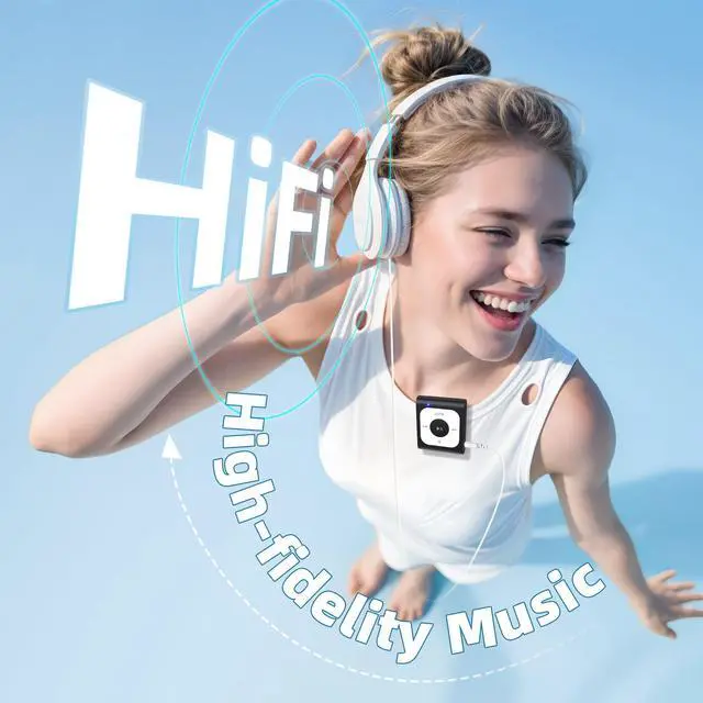 Alt view image 2 of 7 - AGPTEK 64GB Clip MP3 Player with Bluetooth, A53PL Portable Music Player with FM Radio, Shuffle, No Phone Needed, for Sports(Black)