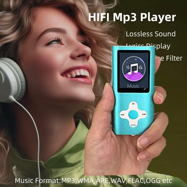 Alt view image 4 of 7 - Mp3 Player,Music Player with a 16 GB Memory Card Portable Digital Music Player/Video/Voice Record/FM Radio/E-Book Reader/Photo Viewer/1.8 LCD (Sky Blue)