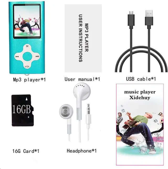 Alt view image 7 of 7 - Mp3 Player,Music Player with a 16 GB Memory Card Portable Digital Music Player/Video/Voice Record/FM Radio/E-Book Reader/Photo Viewer/1.8 LCD (Sky Blue)