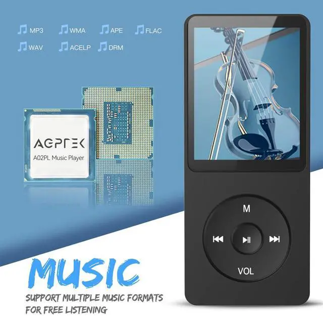 Alt view image 3 of 7 - AGPTEK A02PL 64GB MP3 Player, 70 Hours Playback Lossless Sound Music Player, Supports up to 128GB(Black)