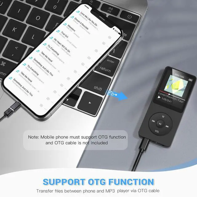 Alt view image 5 of 7 - AGPTEK A02PL 64GB MP3 Player, 70 Hours Playback Lossless Sound Music Player, Supports up to 128GB(Black)