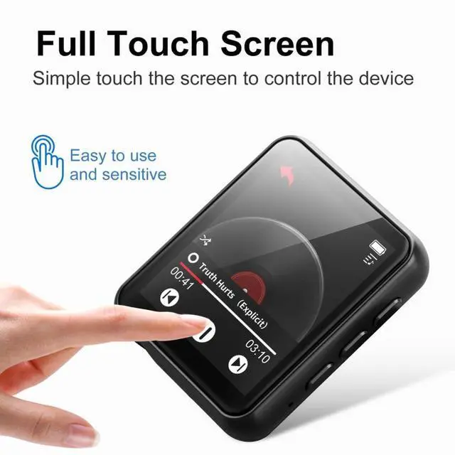 Alt view image 4 of 6 - 64GB MP3 Player Bluetooth 5.3 Touch Screen Music Player Portable mp3 Player with Speakers high Fidelity Lossless Sound Quality mp3 FM Radio Recording e-Book MP3 Player Support (128GB)