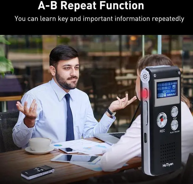 Alt view image 6 of 7 - Digital Voice Recorder Audio Recording - 64GB Audio Recorder with Playback Voice Activated Recorder for Lectures Meetings Interviews Recording Device Tape Recorder with Microphone USB Cable MP3 Player