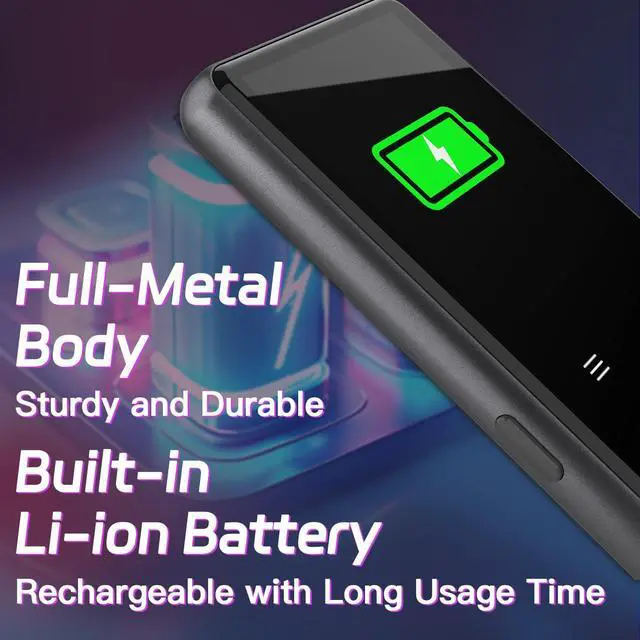 Alt view image 6 of 7 - 128GB MP3 Player with Bluetooth, Portable Music Player with Built-in Speaker, Enjoying Your Digital Music and Audiobooks Anytime,Includes FM Radio,Recorder,E-Book,and Comes with Earphones