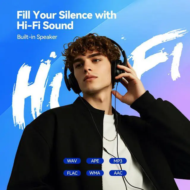 Alt view image 4 of 7 - AGPTEK 64GB MP3 Player with Bluetooth, M3 2.4 inch Music Player with Speaker and FM Radio, Touch Buttons, Supports Up to 128GB(Blue)