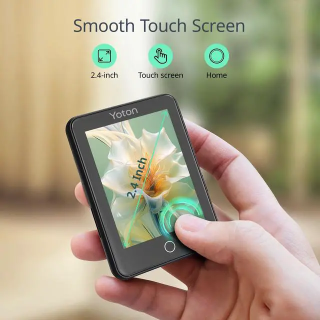 Alt view image 5 of 7 - YOTON MP3 Player with Bluetooth 5.2, 80GB Full Touchscreen for Kids, Portable Music Player with Speaker, HiFi Sound, 8H Play Time,Built-in Micro SD Card,Earphones Included, 128GB Expandable