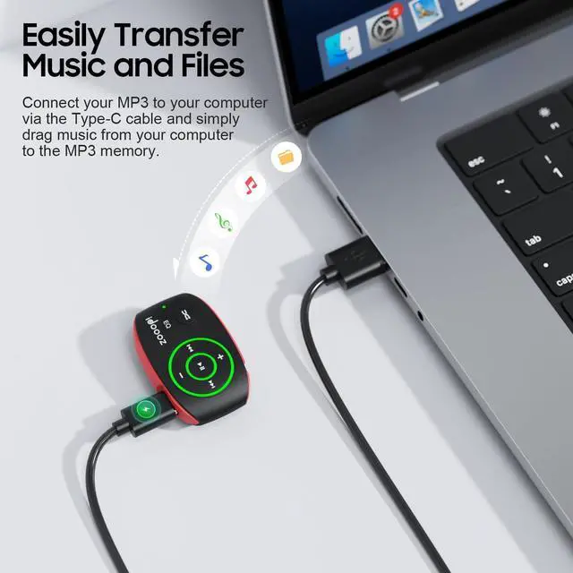 Alt view image 5 of 7 - Mp3 Player with LED Light,idoooz X2 8GB Mini Mp3 Music Player,Clip Mp3 Player for Sports,Gym,Jogging,Running,Lossless Sound Quality