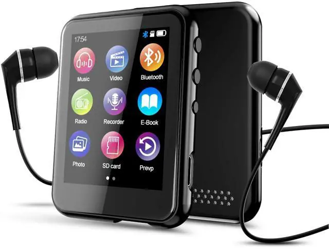 Main image of 64GB MP3 Player with Bluetooth 5.3, QNGEE 2.4 inch Full Touchscreen Music MP3 for Kids, FM Radio, Voice Recorder, HiFi Sound, E-Book, Earphones Included