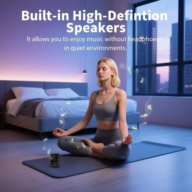 Alt view image 7 of 7 - 64GB MP3 Player with Bluetooth 5.3, QNGEE 2.4 inch Full Touchscreen Music MP3 for Kids, FM Radio, Voice Recorder, HiFi Sound, E-Book, Earphones Included