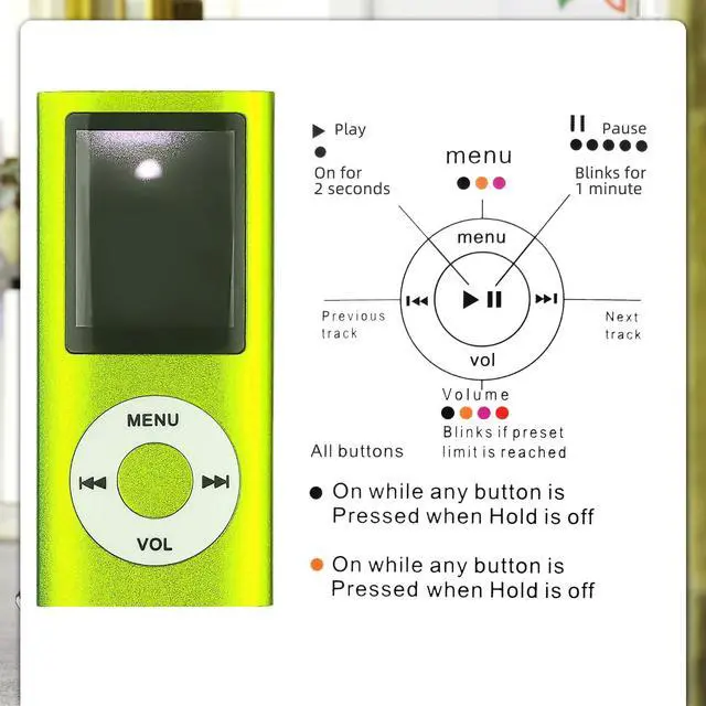 Alt view image 4 of 7 - MP3 Player,Portable Multifunctional MP3 Digital Music Player,1.8 Inch LCD Music-Player with Earphone,Build-in Photo/Video Play/FM Radio/Voice Recorder/E-Book Reader(Memory Card Not Included)-Green