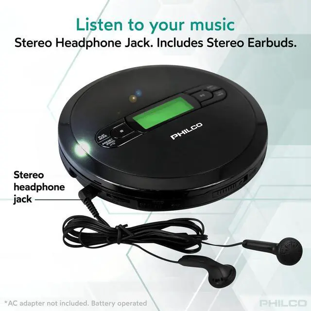 Alt view image 5 of 7 - PHILCO Personal CD Player with MP3 Playback, FM Radio & 60 Second Anti-Shock