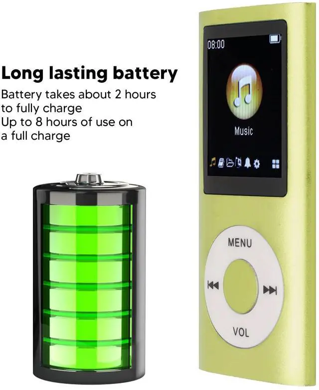 Alt view image 2 of 7 - MP3 Player MP3 Player Stylish Lossless Sound Slim 1.8 Inch LCD Screen Portable Digital Player/Video/Voice Record/FM Radio/E-Book Reader/Photo Viewer(Green)