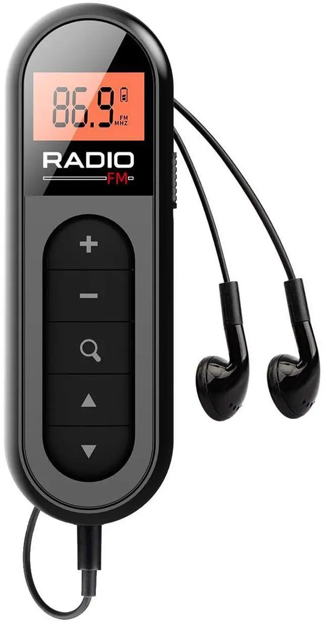 Main image of FM Portable Radio, Rechargeable Pocket Radio with Best Reception Digital Tuning, LCD Screen,Belt Clip, Stereo Sound Earphone Jack for Gym, Jogging, Walking, Camping