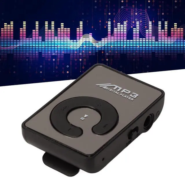 Alt view image 2 of 7 - MP3 Player, Mini Music Player with Memory Card Slot, Portable HiFi Music Player, Back Clip Design, Lightweight, Ideal for Sport, Charging Cable Included (Black)