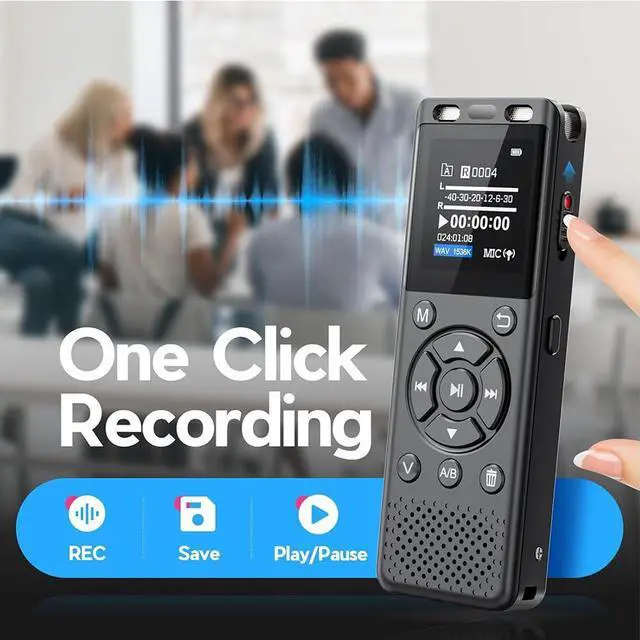 Alt view image 2 of 7 - Tonfarb 64GB Digital Voice Recorder with Playback,Audio Recording Device for Lectures Meeting/Classes/Interviews,Tape Recorder with Voice Activated,Password,Noise Reduction,A-B Repeat,MP3 Player Etc