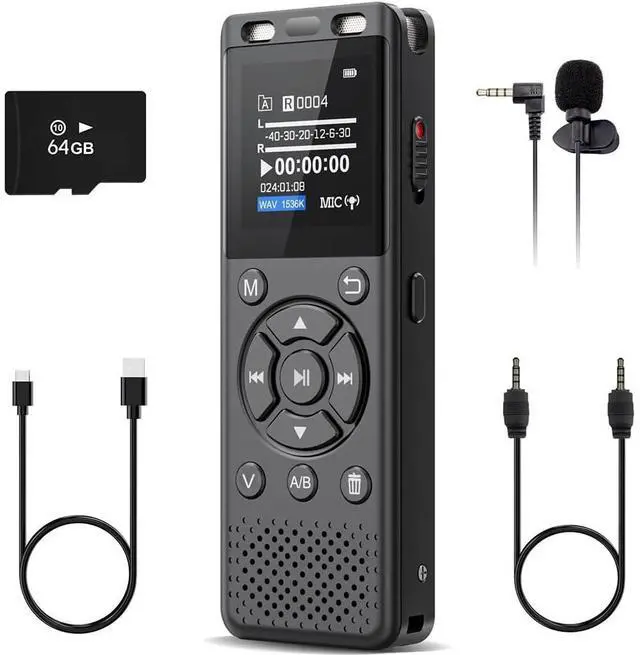 Main image of Tonfarb 64GB Digital Voice Recorder with Playback,Audio Recording Device for Lectures Meeting/Classes/Interviews,Tape Recorder with Voice Activated,Password,Noise Reduction,A-B Repeat,MP3 Player Etc