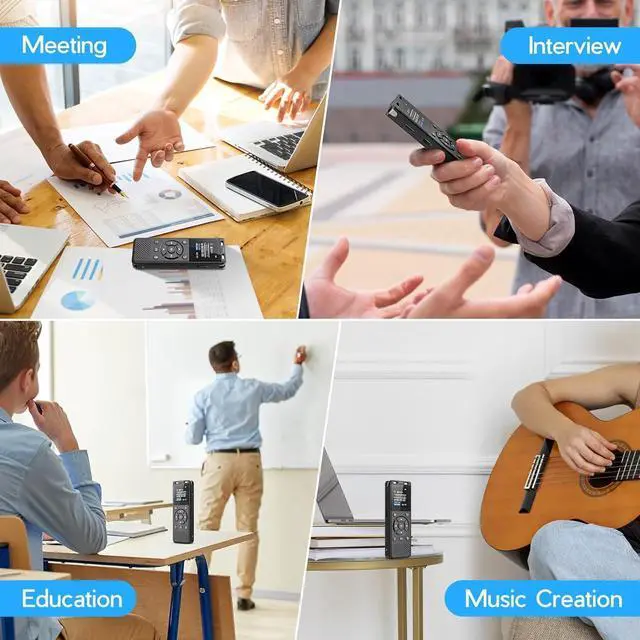 Alt view image 7 of 7 - Tonfarb 64GB Digital Voice Recorder with Playback,Audio Recording Device for Lectures Meeting/Classes/Interviews,Tape Recorder with Voice Activated,Password,Noise Reduction,A-B Repeat,MP3 Player Etc