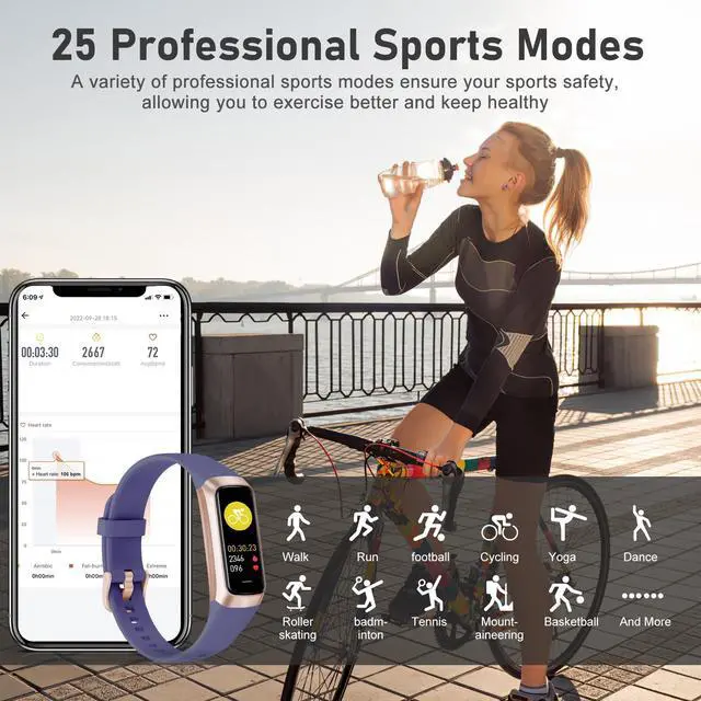 Alt view image 2 of 6 - Fitness Tracker with Step Counter/Calories/Stopwatch, Activity Tracker, Health Tracker with Heart Rate Monitor, Sleep Tracker,1.10''AMOLED Touch Color Screen, Pedometer Watch for Women Men