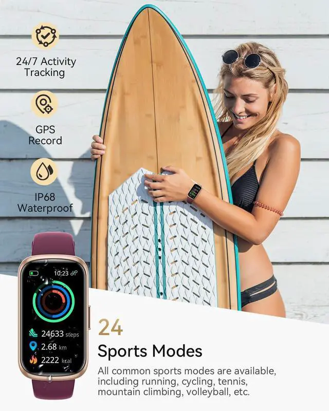 Alt view image 2 of 7 - Fitness Tracker Watch, Smart Watches for Women with Heart Rate/Blood Oxygen/Sleep Monitor, 20+ Sports Modes Fitness Watches for Women/Men, Activity & Step Tracker Smart Watch for Android/iOS Phones