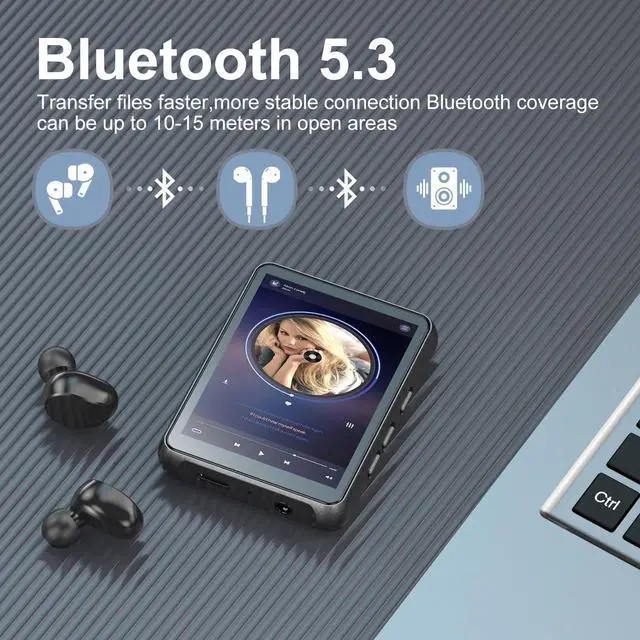 Alt view image 3 of 7 - 64GB MP3 Player Bluetooth 5.3 Touch Screen Music Player Portable mp4 Player with Speakers high Fidelity Lossless Sound Quality 2.4 inch mp3 FM Radio Recording e-Book