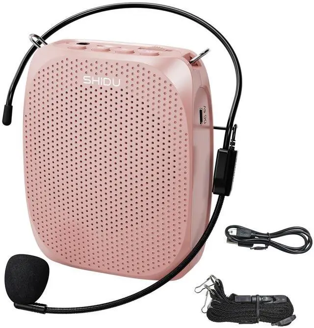 Main image of SHIDU Voice Amplifier Teachers,Megaphone Speaker Portable PA System with Microphone Headset(Work of 12hours) Supports MP3 Format Audio for Tour Guides Coaches Yoga Fitness Instructors