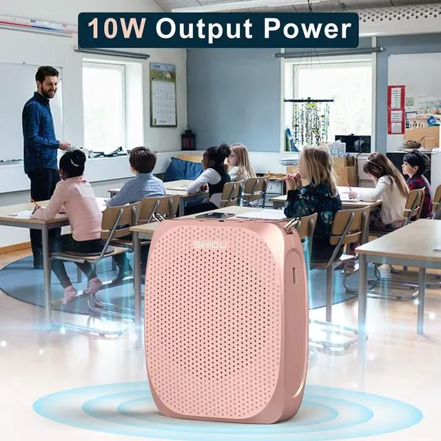Alt view image 5 of 7 - SHIDU Voice Amplifier Teachers,Megaphone Speaker Portable PA System with Microphone Headset(Work of 12hours) Supports MP3 Format Audio for Tour Guides Coaches Yoga Fitness Instructors