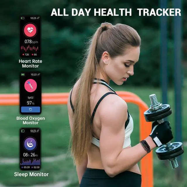 Alt view image 3 of 7 - Runlio Fitness Trackers, 1.47 Inch Smartwatch, Touchscreen Activity Tracker with Thin Smartband Design, 5ATM Waterproof Fitness Watch Blood Oxygen Heart Rate Monitor for Android/iOS (Light Purple)