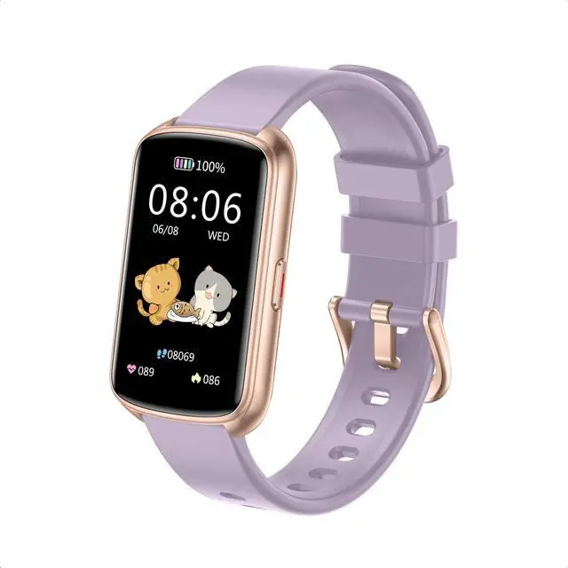 Main image of Runlio Fitness Trackers, 1.47 Inch Smartwatch, Touchscreen Activity Tracker with Thin Smartband Design, 5ATM Waterproof Fitness Watch Blood Oxygen Heart Rate Monitor for Android/iOS (Light Purple)