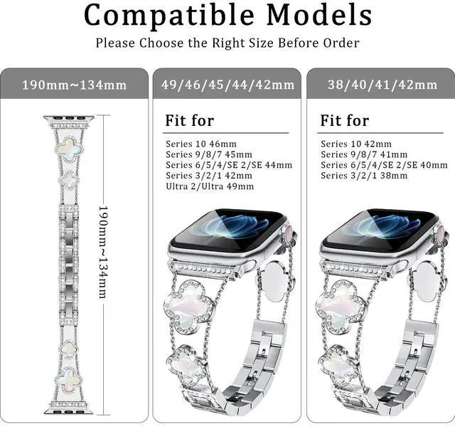 Alt view image 3 of 7 - Efolen BAND B2122 (Silver/White, 38-40-41-42mm)